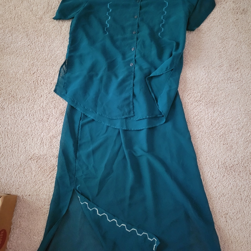 Womens Midi Dress 2X, Deep Teal Color